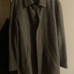 A.P.C. Black and Gray Trench Coat